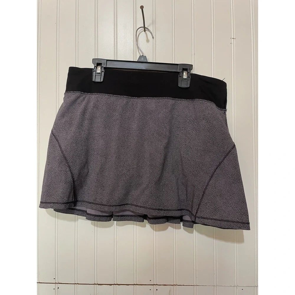 Lululemon Disperse Dusky Lavender Black‎ Circuit Breaker Skort Skirt Sz. 8 L259